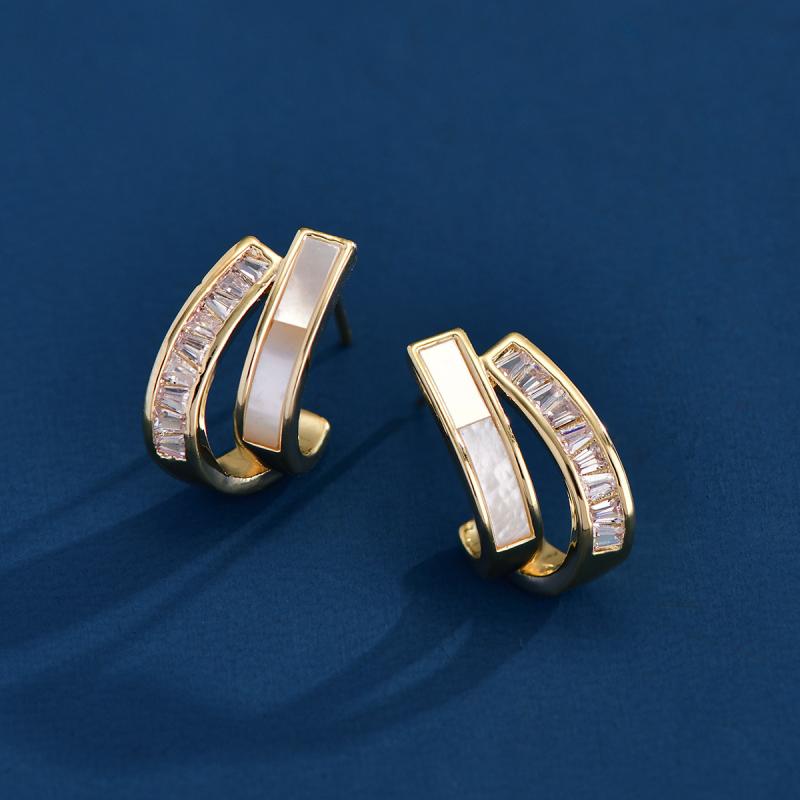 ピアス レディース 耳飾り アクセサリー ジルコニア シェル 貝殻 S925シルバー針 電気メッキ加工 高級..