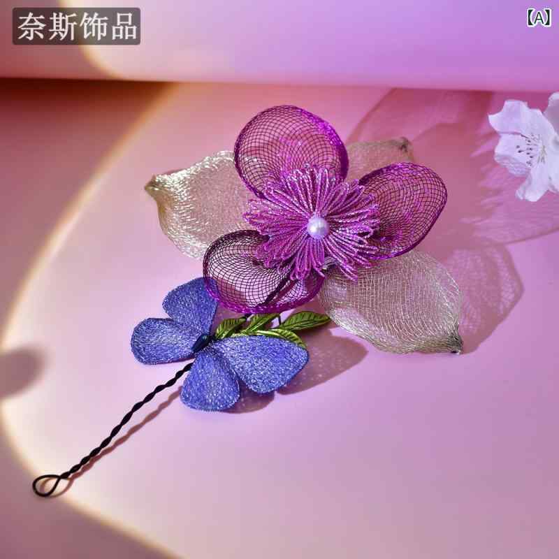 ヘッドドレス レディース ヘアアクセサリー ヘアバンド 花 フラワー ボタニカル フェアリー 上品 高級感 ナチュラル ハンドメイド 布 フリージア 蘭 花びら 葉 植物 モチーフ 髪飾り 個性的 舞台衣装 発表会 パーティー 秋冬 繊細 マルチ
