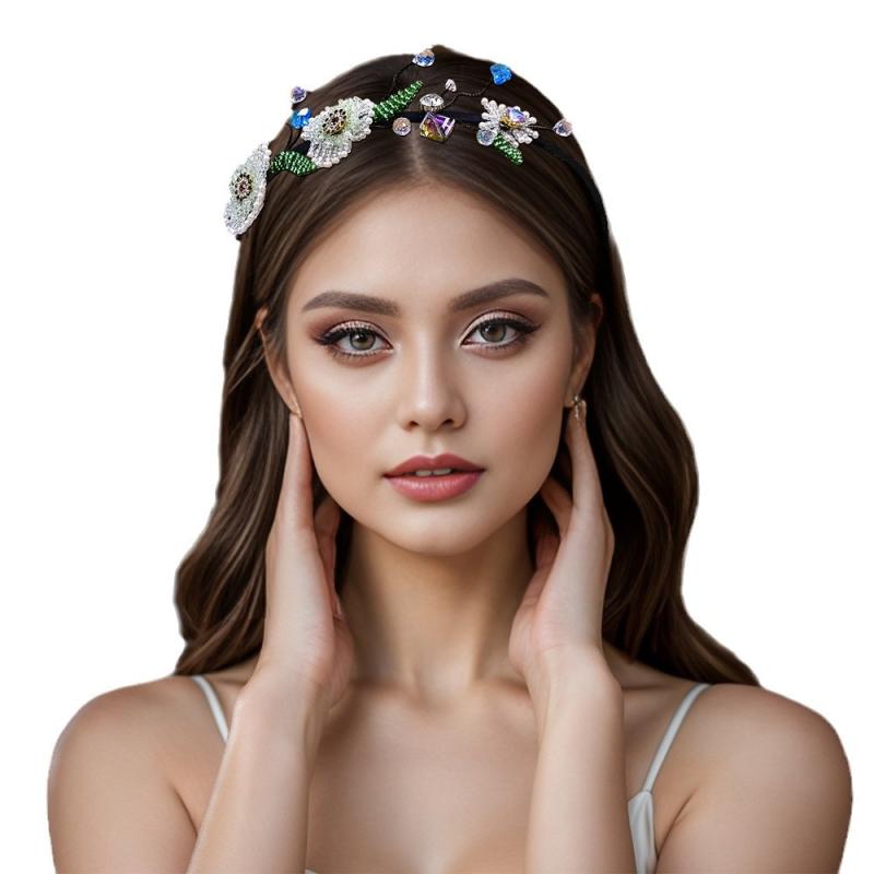 カチューシャ レディース ヘアアクセサリー ヘッドドレス 髪飾り 花 フラワー カメリア クリスタル ビ..