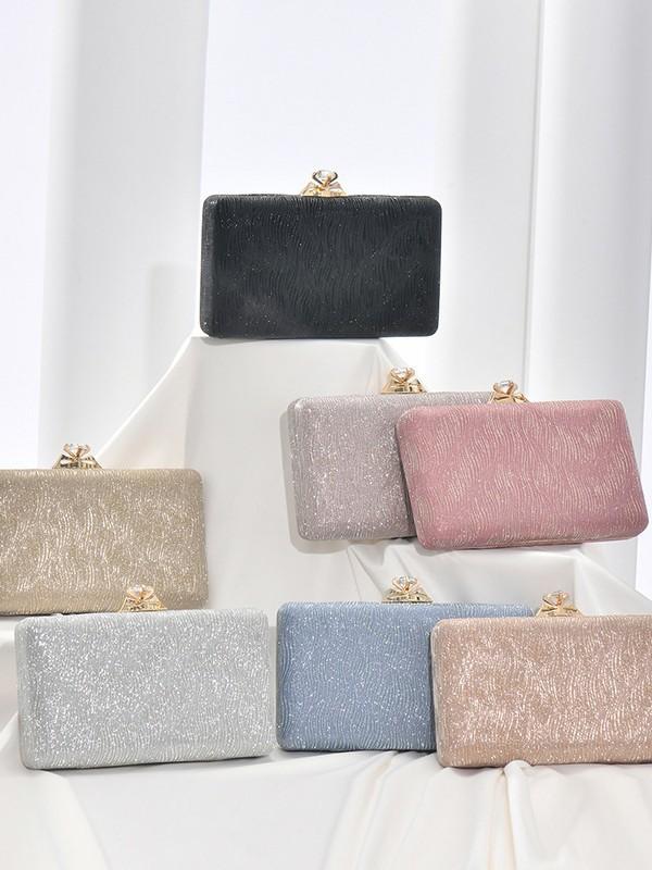 パーティーバッグ レディース 手提げ ショルダー 肩掛け 斜めがけ クラッチ 鞄 カバン スクエア型 チェック柄 シンプル バックル ポリエステル きれいめ かわいい 高級感 結婚式 二次会 お呼ばれ 黒 ピンク ゴールド