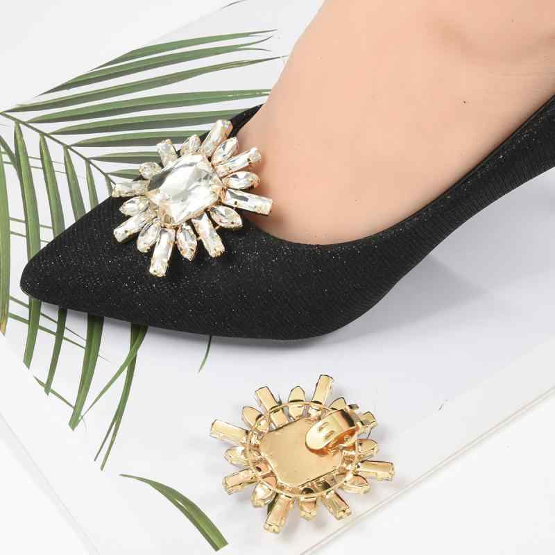 シューズアクセサリー レディース 靴飾り ビジュー ラインストーン ジルコニア メタル 金属 取り外し ..