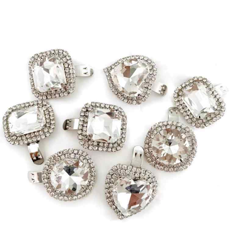 シューズアクセサリー レディース 靴飾り ビジュー 付け替え ワンタッチ 着脱簡単 パンプス ハイヒール ブーツ サンダル 結婚式 ブライダル パーティー おしゃれ かわいい キラキラ 欧米風 春夏 秋冬