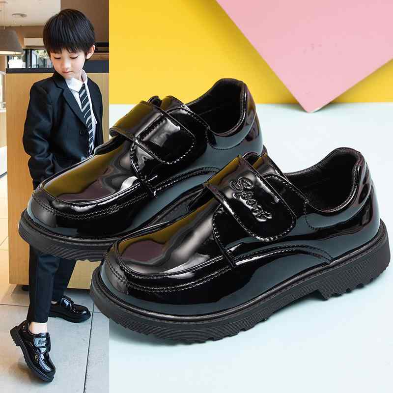 Formal Shoes - ローファー 女の子 キッズ 春秋 発表会 冠婚葬祭 エナメル ブラック 黒 ベルクロ 面ファスナー 履きやすい 高級感 かわいい フォーマル 痛くない 屈曲性 パンプス 通学 フラットシューズ 軽量 合皮