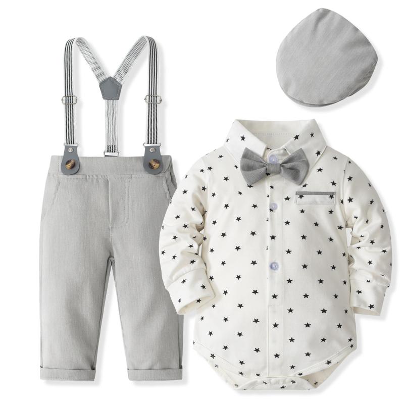 セットアップ ベビー 男の子 ロンパース カバーオール 紳士風 英国風 フォーマル スーツ 礼服 正装 長..