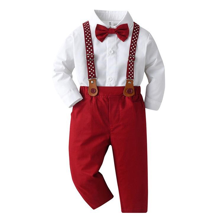 セットアップ 男の子 キッズ ジュニア ベビー服 サロペット オーバーオール フォーマルスーツ 礼服 紳士風 ブリティッシュ 結婚式 発表会 入園式 秋冬 コットン 綿 柔らかい 長袖 ロングパンツ グリーン 無地 通気性 高級感 かっこいい