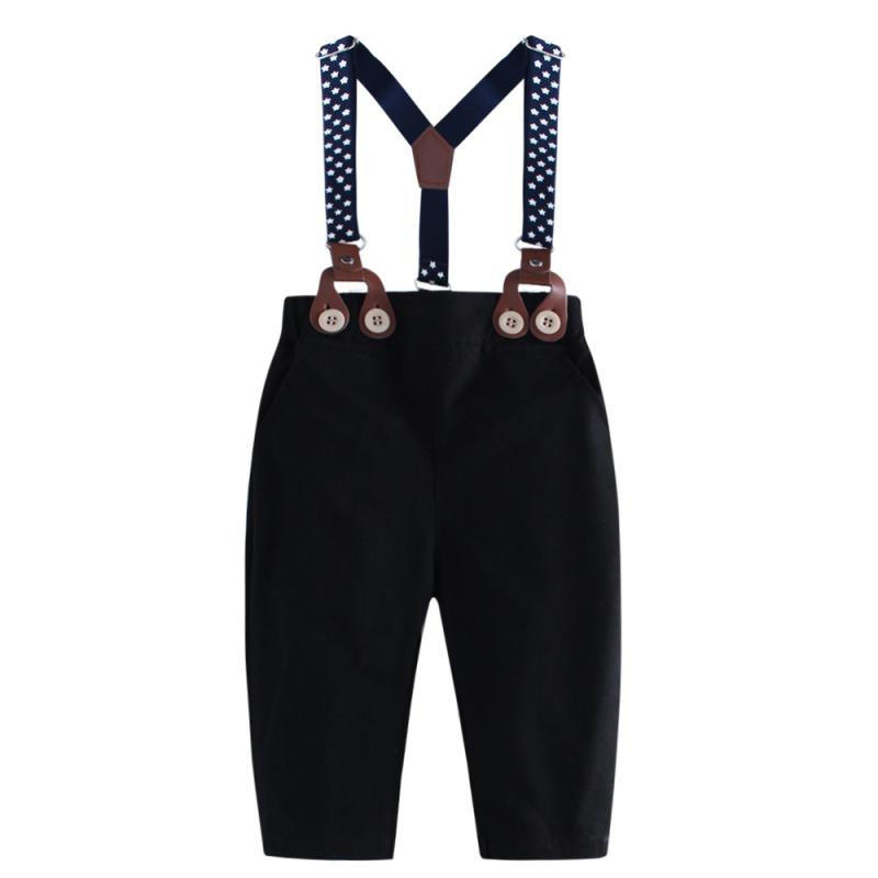 パンツ 男の子 キッズ ベビー 幼児 長ズボン ボトムス 春秋 黒 綿 コットン サスペンダー 紳士風 フォーマル カジュアル 無地 柔らかい ウエストゴム お出かけ 普段使い 通園 シンプル ベーシック