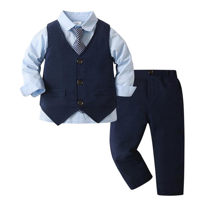 セットアップ 男の子 フォーマルスーツ ベスト シャツ スラックス 正装 礼服 英国風 キッズ ベビー 結..