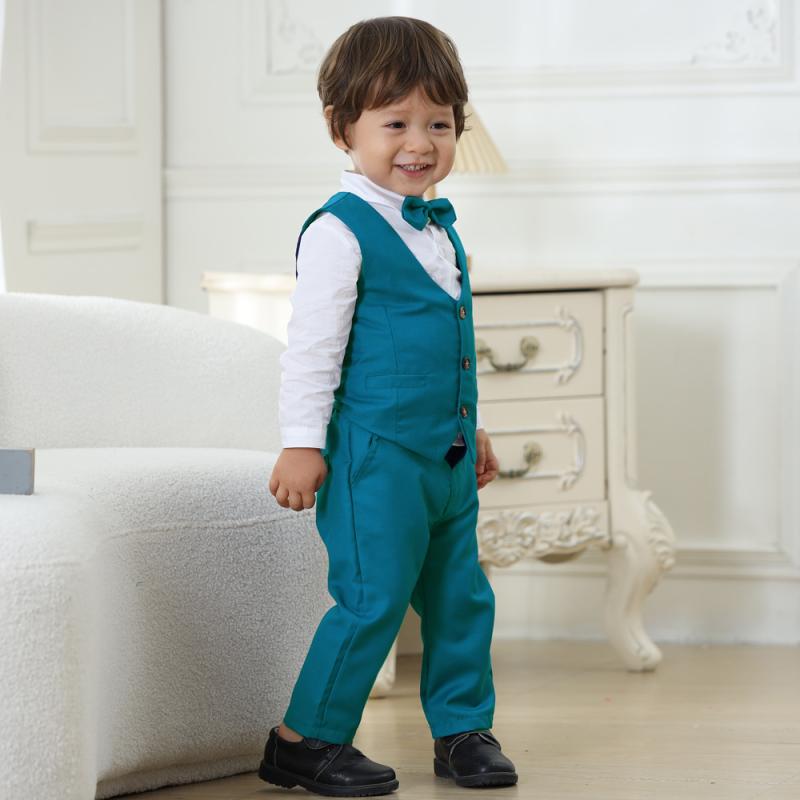 セットアップ 男の子 キッズ 子供 フォーマル スーツ 礼服 結婚式 発表会 七五三 ベスト ズボン 長袖 ..