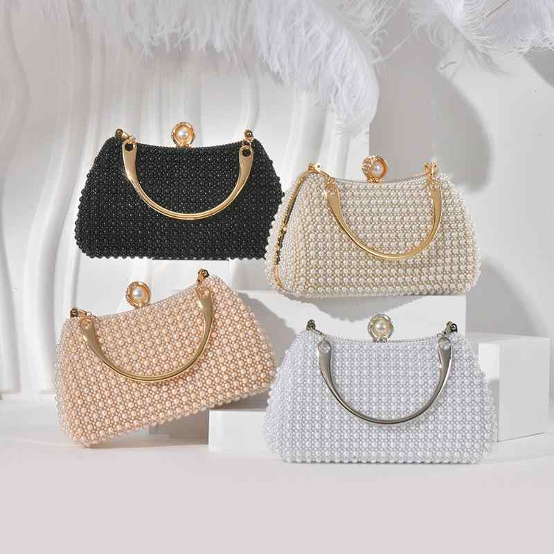 パーティーバッグ レディース パール クラッチ 鞄 かばん 結婚式 二次会 披露宴 フォーマル セレモニー きれいめ 上品 高級感 スクエア 小さめ ミニ レザー 合皮 格子柄 チェック 留め具 春夏 ブラック シャンパン ゴールド 肩掛け 斜め掛け 手