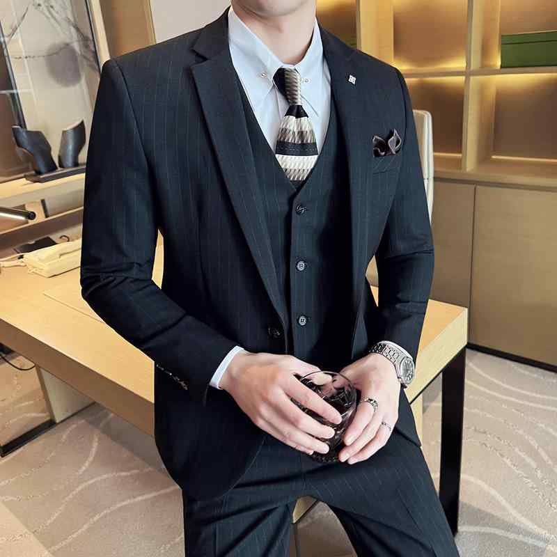 セットアップ メンズ 男性用 紳士服 大きいサイズ スリム テーラードジャケット シングル ノッチドラペル ビジネス 通勤 普段使い 高級感 ポリエステル 混紡 カジュアル 春夏 ブルー ブラック グレー