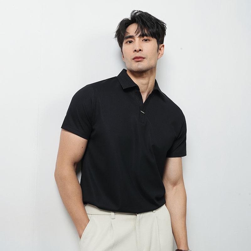 ・カテゴリ: ポロシャツ・スタイル: ライトビジネス・袖丈: 半袖・フィット感: スリムフィット・柄: 無地・生地の厚さ: 薄手・素材: ナイロン 70.7%、ポリウレタン 29.3%・シチュエーション: カジュアル・カラー展開: ブラック、ホワイト、グレーグリーン、カーキ、ロイヤルブルー・サイズ展開: M、L、XL、2XL、3XL、4XL・機能性: ノンアイロン