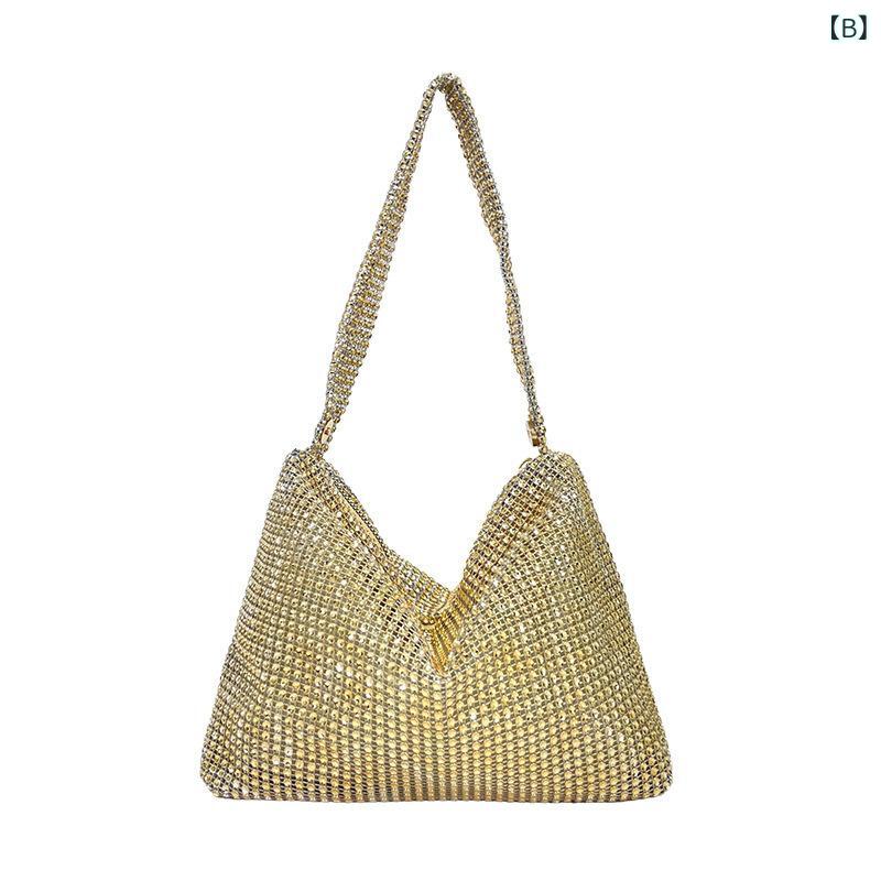 ショルダーバッグ レディース 鞄 手提げ クラッチ パーティー ラインストーン ビジュー キラキラ ラグジュアリー 高級感 華やか 結婚式 二次会 秋冬 PVC 横型 スクエア マグネット 黒 金 銀