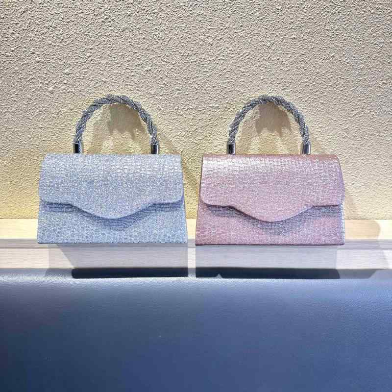 パーティーバッグ レディース クラッチ 鞄 手提げ プリーツ ギャザー 結婚式 披露宴 二次会 フォーマル ドレス用 シルバー シャンパンピンク 春夏 スクエア型 コーティング素材 マグネット開閉 シンプル きれいめ