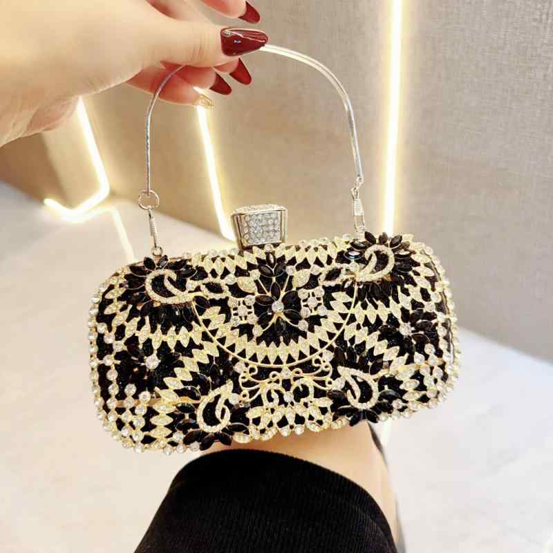 パーティーバッグ レディース クラッチ 鞄 手提げ ショルダー 斜めがけ ラインストーン ビジュー キラキラ 高級感 欧米風 シェル ボックス型 レトロ コンパクト 結婚式 披露宴 二次会 ブラック ゴールド シルバー 春夏