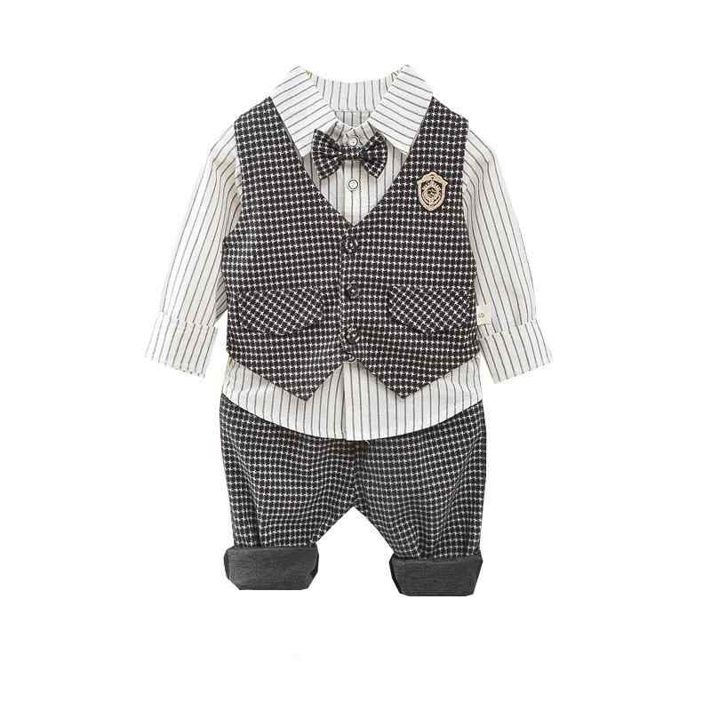 スーツ 男の子 キッズ 幼児 春秋 千鳥格子 セットアップ ベスト 長ズボン 長袖シャツ 英国風 フォーマ..