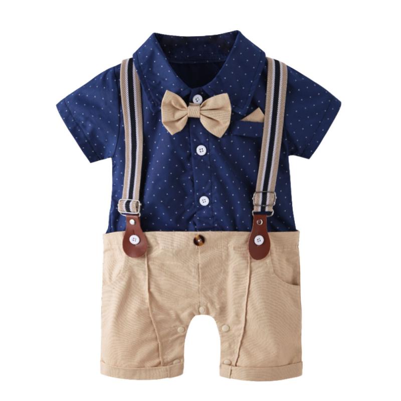 ロンパース ベビー 男の子 セットアップ 春夏 紳士風 フォーマル タキシード風 半袖 半ズボン ショート..