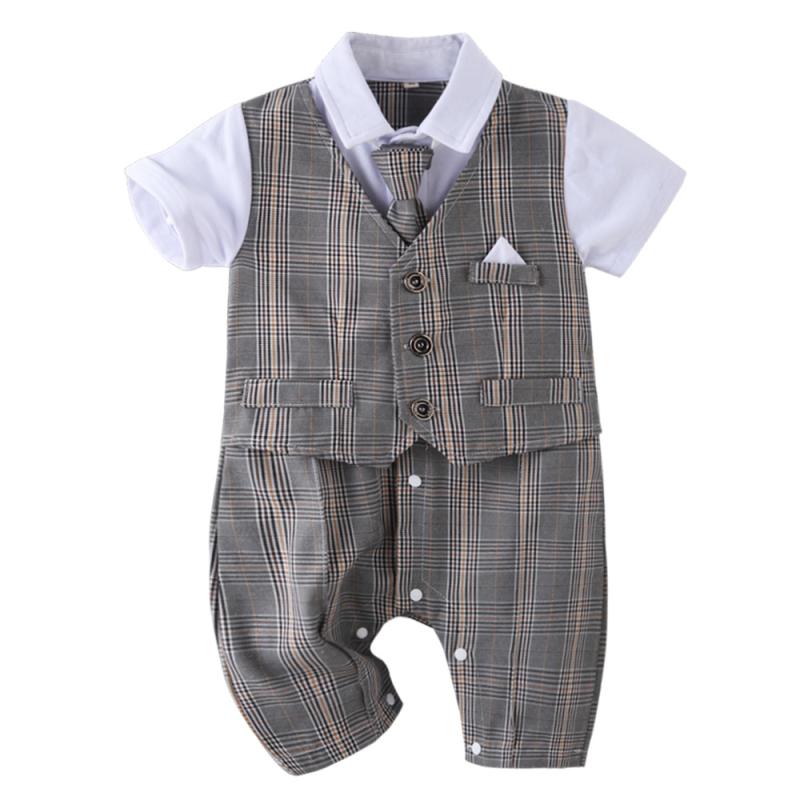 ロンパース 男の子 ベビー 赤ちゃん 新生児 紳士風 フォーマル タキシード風 カバーオール 半袖 半ズボ..