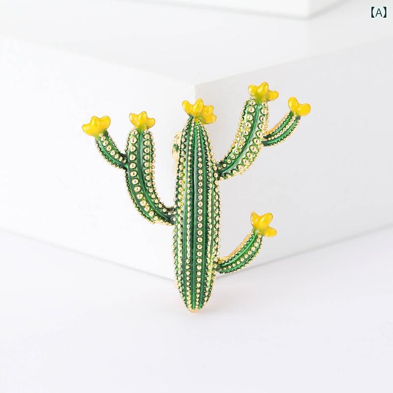 ブローチ レディース サボテン 植物 モチーフ ピンバッジ アクセサリー 合金 エナメル風 かわいい おしゃれ カジュアル グリーン 春夏 スウィート 小物 襟元 鞄飾り 普段使い 通勤 デート ファッション雑貨 ボタニカルの商品画像 2