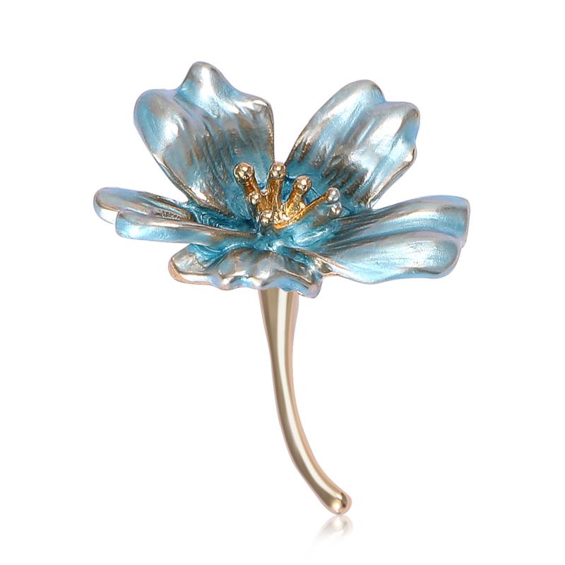 Other - ブローチ レディース コサージュ アクセサリー 花 フラワー エナメル 合金 上品 シンプル 清楚 かわいい フェミニン エレガント 普段使い 通勤 フォーマル 春夏 ブルー ピンク バッジ 植物 モチーフ ボタニカル