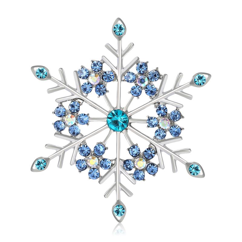 ブローチ レディース 雪の結晶 スノーフレーク 高級感 ラインストーン クリスタル ...