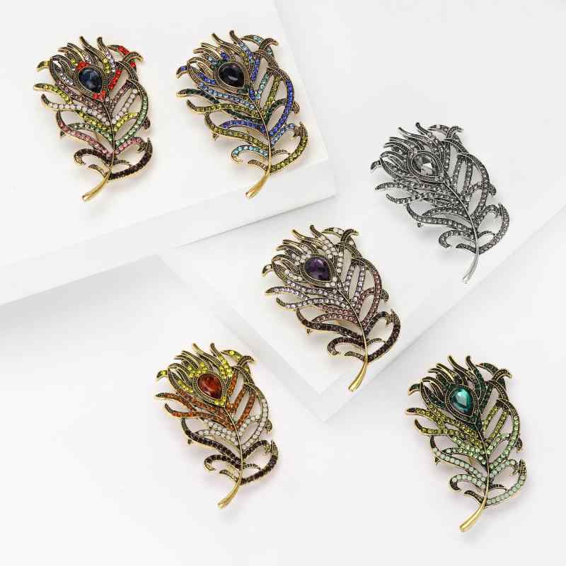 ブローチ レディース 孔雀 ピーコック 羽毛 フェザー アニマル 動物 欧米風 ヴィンテージ風 レトロ ア..