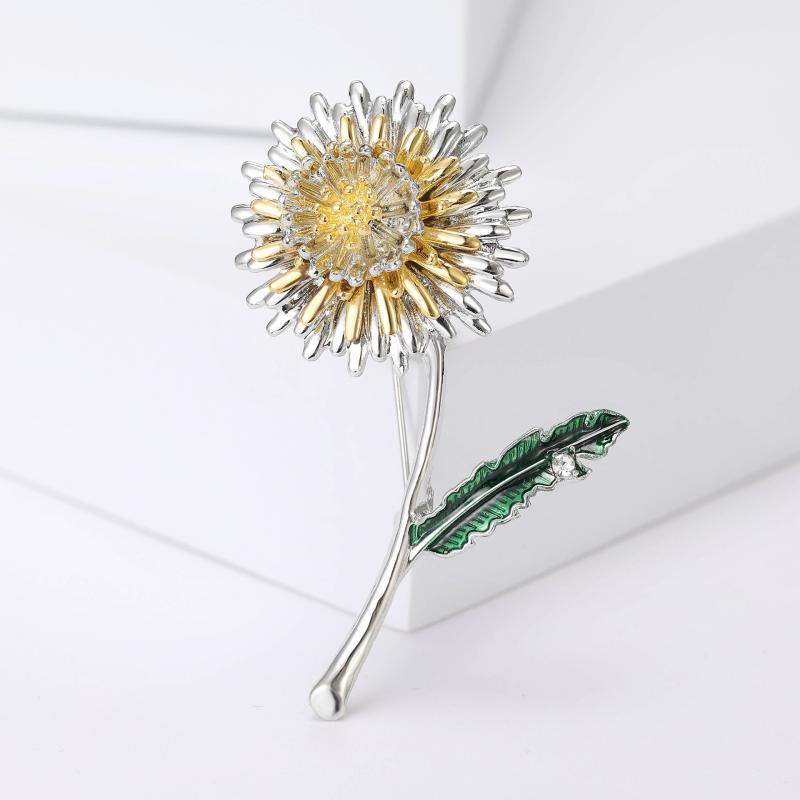 ブローチ レディース タンポポ 襟飾り コサージュ ピンバッジ ピンバッチ アクセサリー ジュエリー 女..