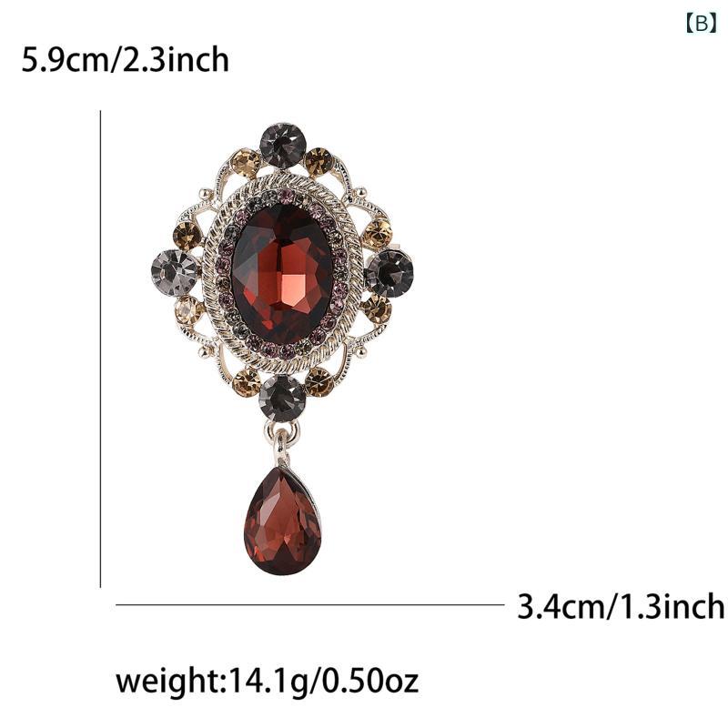 ブローチ レディース 高級感 レトロ アンティーク風 バロック調 宮廷スタイル 小さめ コサージュ ピンバッジ アクセサリー 上品 エレガント 秋冬 ラインストーン ジルコニア ブルー パープル レッド 通勤 オフィス 3