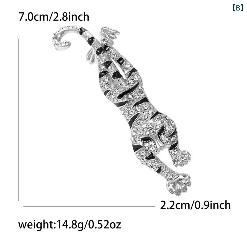 ブローチ メンズ レディース 虎 トラ 動物 干支 エナメル 合金 ラインストーン バ...