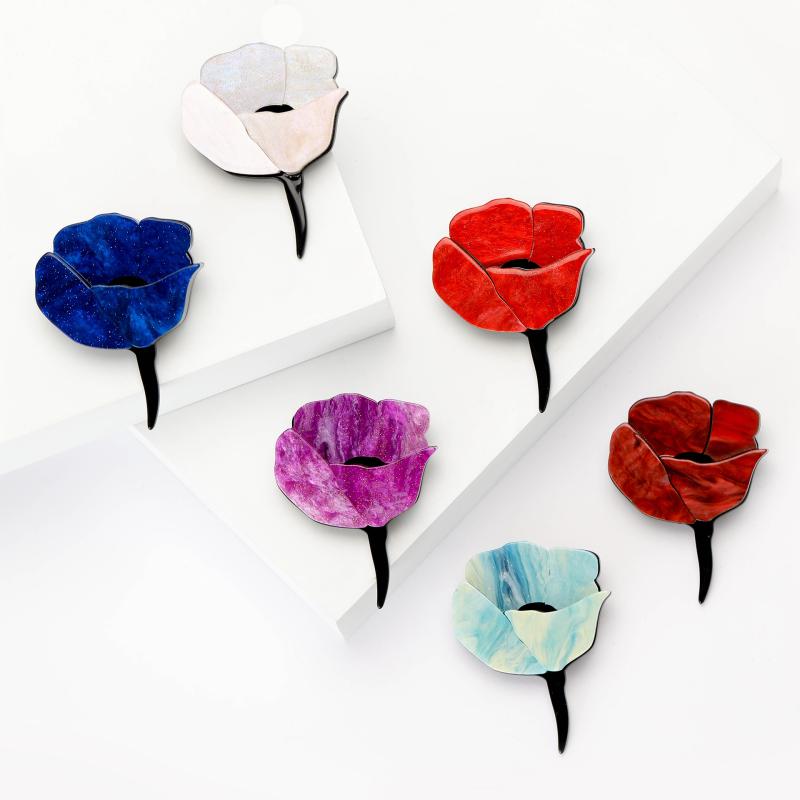 胸针 - ブローチ レディース 薔薇 ローズ バラ 花 植物 コサージュ アクリル エナメル ピン 飾り アクセサリー 通勤 普段使い お呼ばれ ピンク レッド パープル 春夏 おしゃれ かわいい 上品 高級感 華やか シンプル カジュアル ワンポイント 装飾 フ