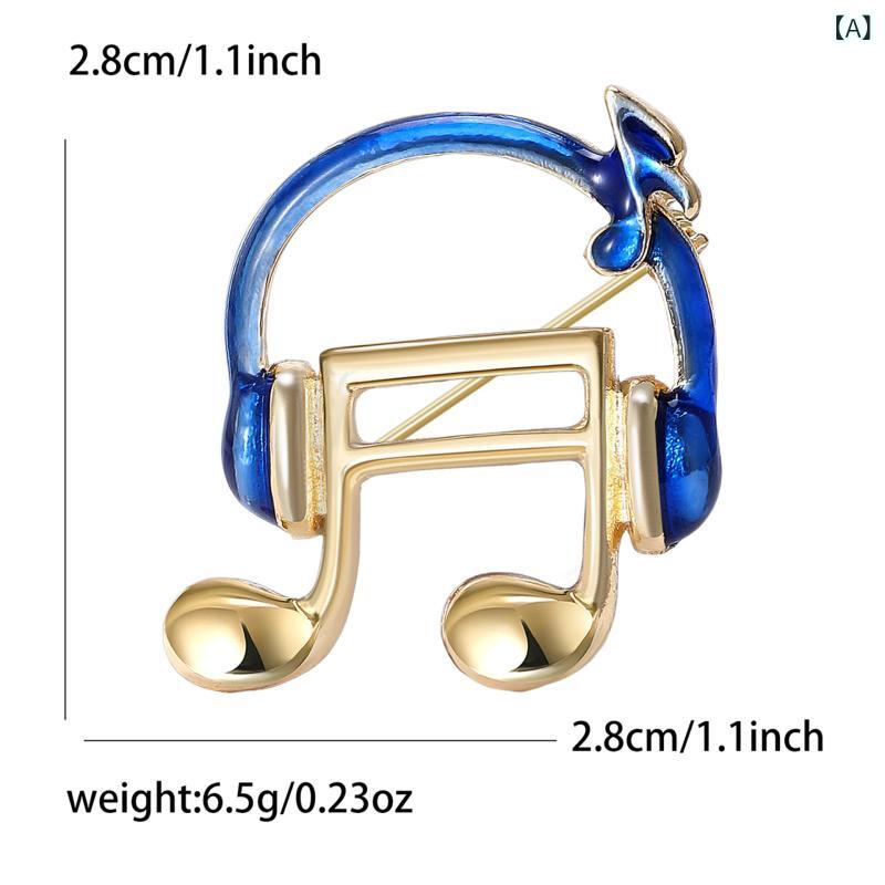 フロントップ楽天市場店のブローチ メンズ レディース 音符 ヘッドホン ミュージック ピンバッジ ラペル アクセサリー シンプル 高級感 スーツ ビジネス 普段使い エナメル 幾何学 個性的 ブルー レッド ブラック チラ見え防止 ストッパー｜アングル2