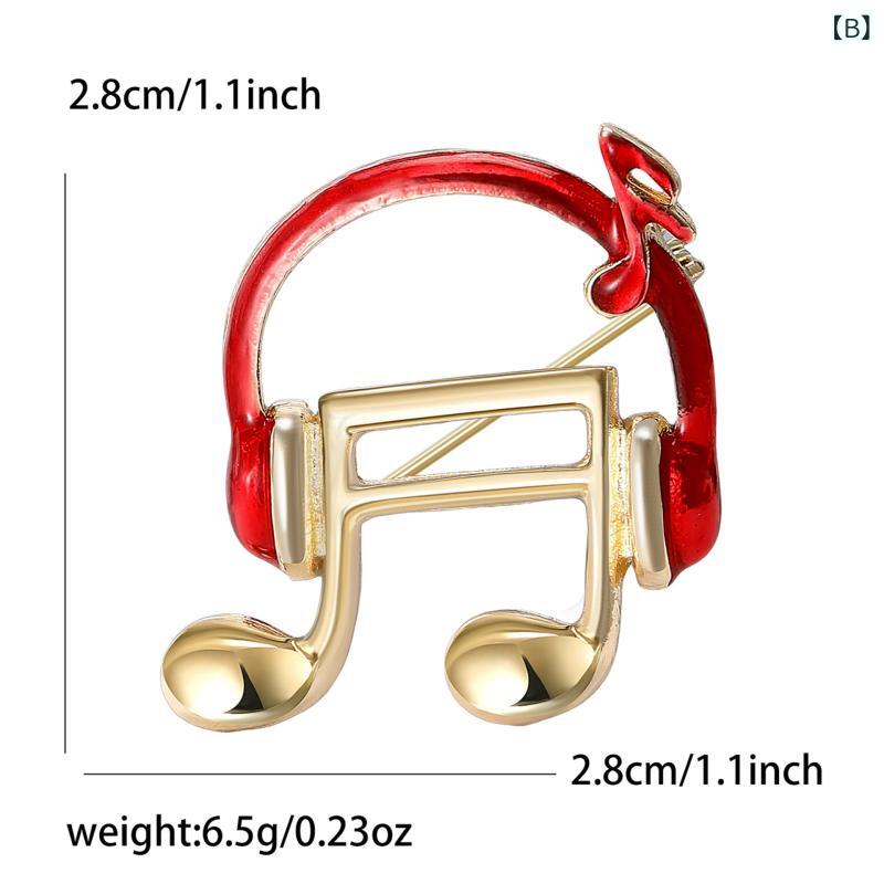 フロントップ楽天市場店のブローチ メンズ レディース 音符 ヘッドホン ミュージック ピンバッジ ラペル アクセサリー シンプル 高級感 スーツ ビジネス 普段使い エナメル 幾何学 個性的 ブルー レッド ブラック チラ見え防止 ストッパー｜アングル3