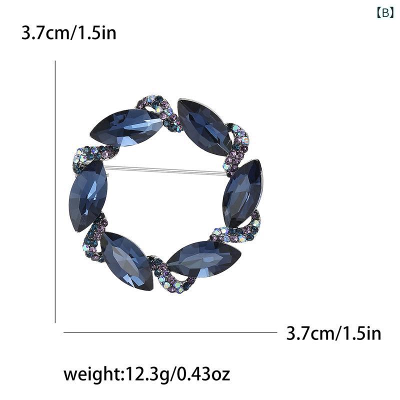 ブローチ レディース アクセサリー コサージュ リース型 花モチーフ ジルコニア ラ...