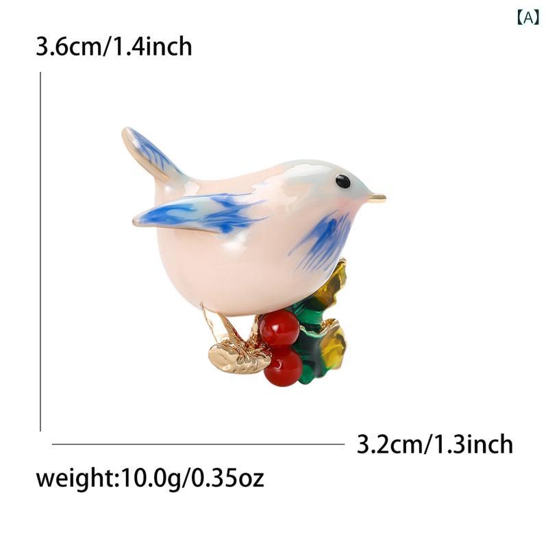 ブローチ レディース コサージュ タックピン ジュエリー アクセサリー 小鳥 バード 動物 アニマル モチーフ ぷっくり かわいい シェル 貝殻 エナメル 合金 高級感 個性的 欧米風 普段使い 結婚式 二次会 ブルー イエロー 春夏 2