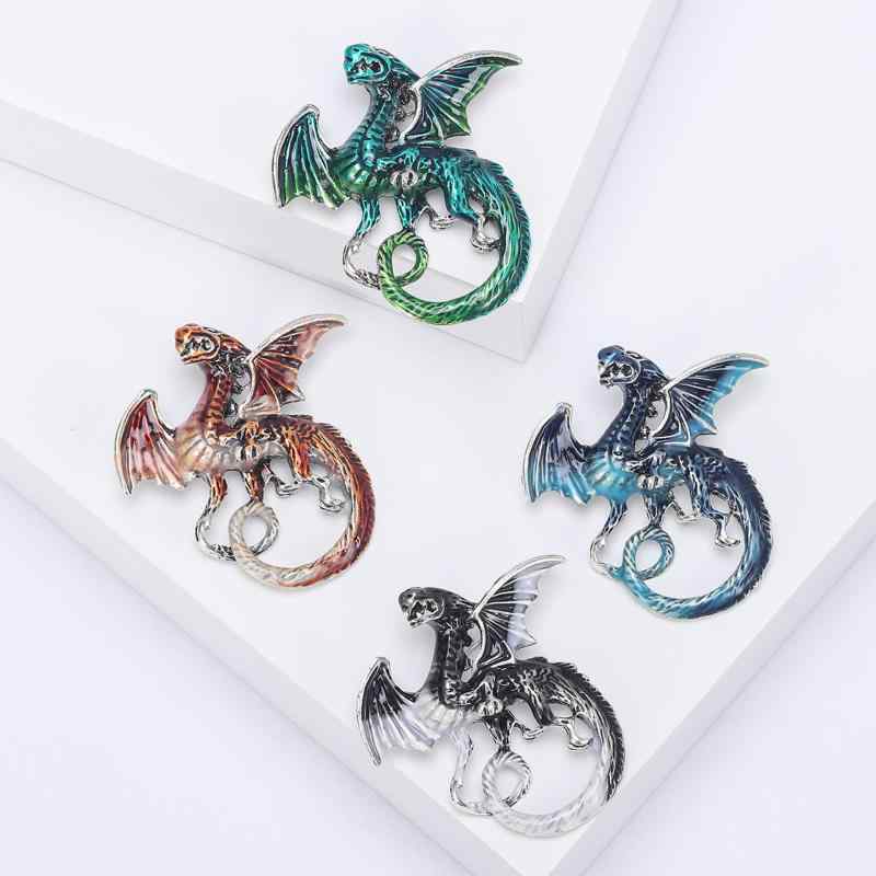 ブローチ メンズ レディース ドラゴン 龍 個性的 アンティーク調 ヴィンテージ風 高級感 エナメル ラペルピン アクセサリー 合金 ブラック ブラウン ブルー おしゃれ スーツ ビジネス 普段使い シャツ バッジ