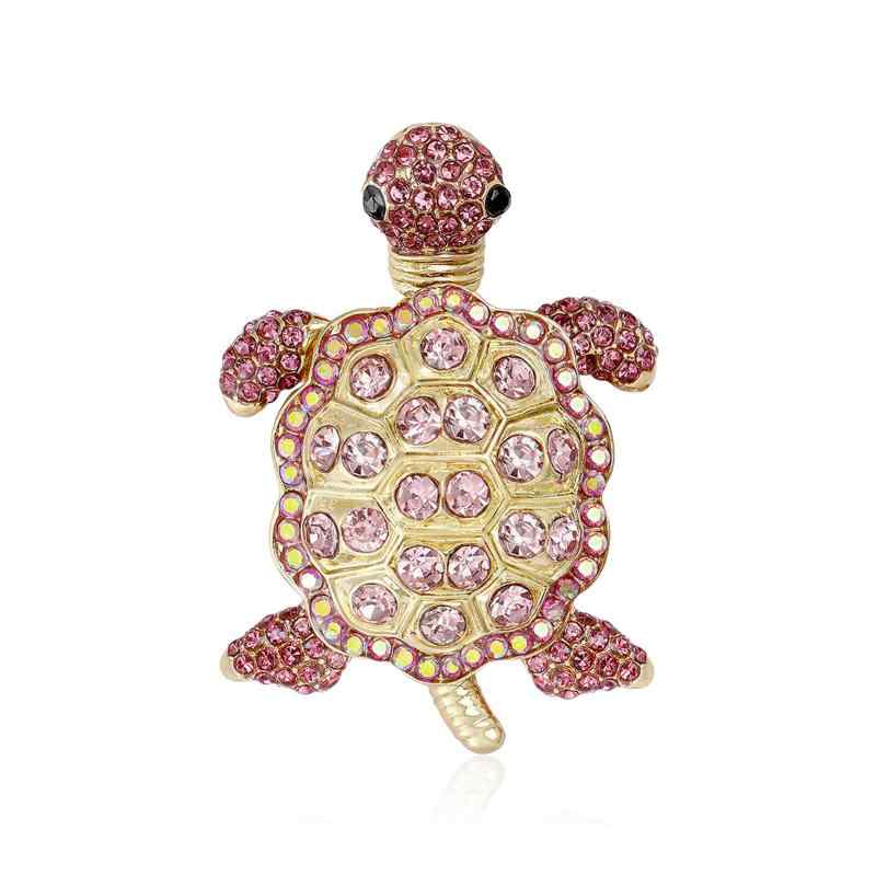 ブローチ メンズ レディース 海亀 カメ 動く ギミック 個性的 ラインストーン 合金 ピンバッジ スーツ ジャケット セーター 通勤 普段使い フォーマル 春夏 ゴールド ピンク グリーン かわいい おしゃれ 高級感