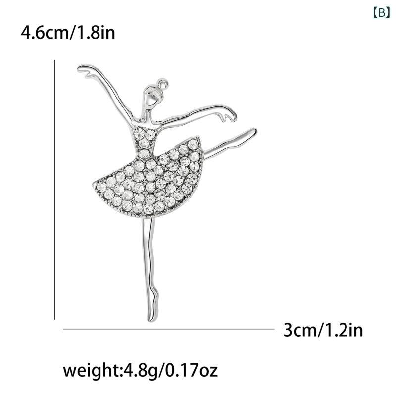 フロントップ楽天市場店のブローチ レディース バレリーナ ダンシングガール モチーフ アクセサリー 小物 高級感 ジルコニア ラインストーン ピン コサージュ 合金 キラキラ かわいい 華やか 通勤 パーティー 結婚式 春夏 ゴールド シルバー｜アングル3