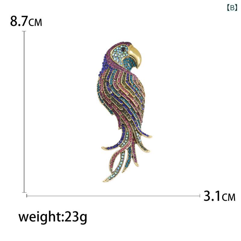 ブローチ メンズ レディース コサージュ アクセサリー ラインストーン オウム 鳥 ...