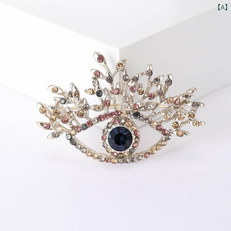 ブローチ レディース アクセサリー 韓国 レトロ アンティーク調 デビルアイ 悪魔の...
