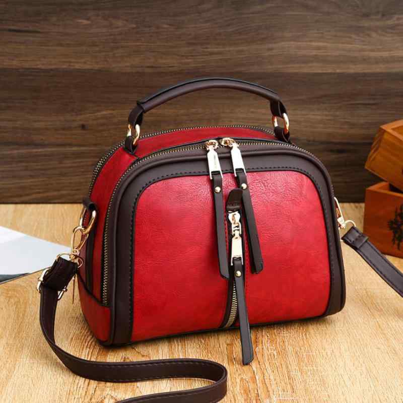 ショルダーバッグ レディース カバン 手提げ 斜め掛け シェル型 貝殻 PUレザー 合成皮革 通勤 普段使い 春夏 おしゃれ かわいい カジュアル 黒 赤 黄 チェック柄 ステッチ ファスナー 収納 軽量 柔らかい 高級感(4.0)