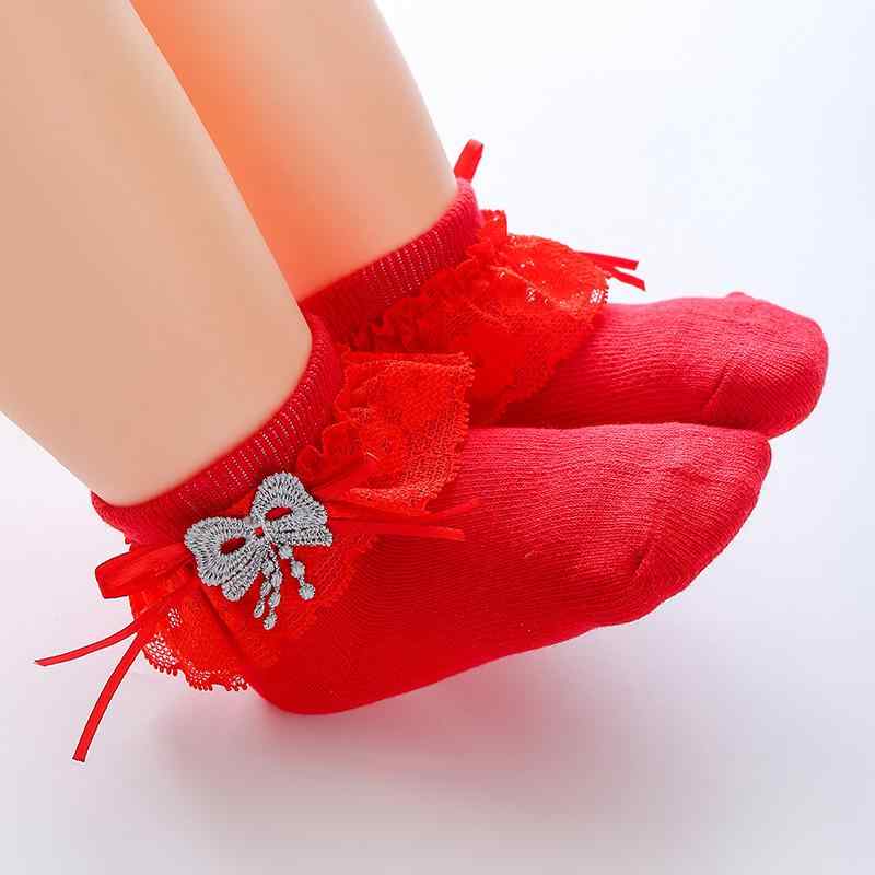 靴下 ベビー キッズ 女の子 ソックス フリル レース リボン 秋冬 コーマ綿 コットン かわいい 高級感 ..
