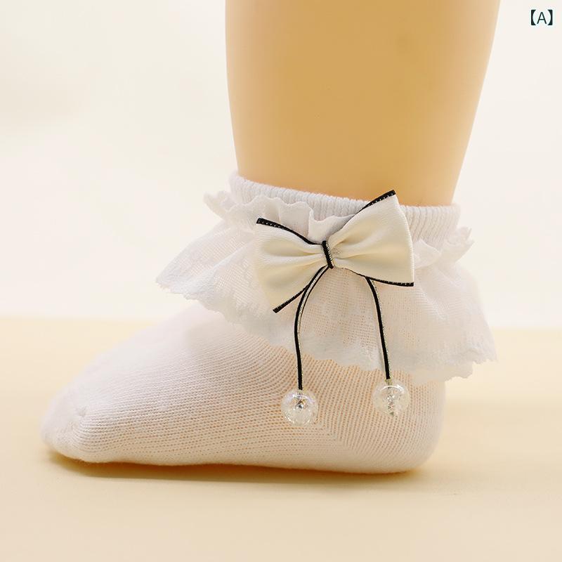 靴下 ベビー 女の子 新生児 乳児 子供用 赤ちゃん レース フリル 蝶結び リボン プリンセス かわいい コーマ綿 コットン 通気性 吸汗 防臭 ショートソックス 普段使い お出かけ フォーマル 春夏 ホワイト ピンク レッド 無地 蒸れにくい 柔らか 2