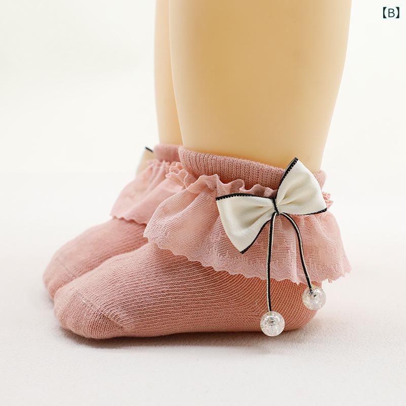 靴下 ベビー 女の子 新生児 乳児 子供用 赤ちゃん レース フリル 蝶結び リボン プリンセス かわいい コーマ綿 コットン 通気性 吸汗 防臭 ショートソックス 普段使い お出かけ フォーマル 春夏 ホワイト ピンク レッド 無地 蒸れにくい 柔らか 3