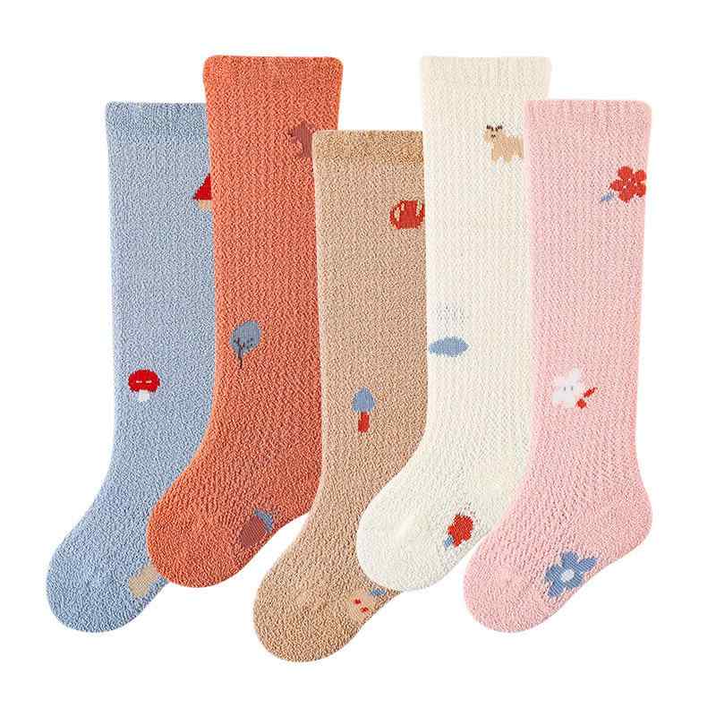 靴下 ベビー キッズ 男の子 女の子 秋冬 厚手 ニーハイソックス ハイソックス 裏起毛 ダブルフェイスボ..