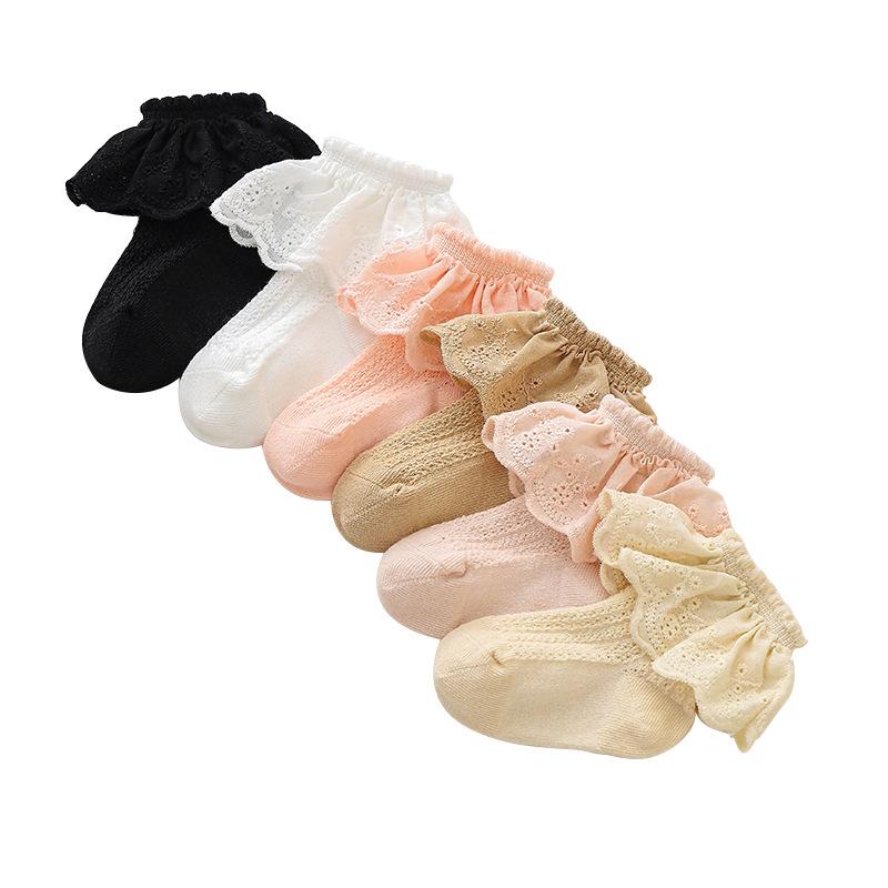 靴下 女の子 ベビー キッズ ソックス レース フリル コーマ綿 コットン 通気性 吸汗 かわいい プリンセ..