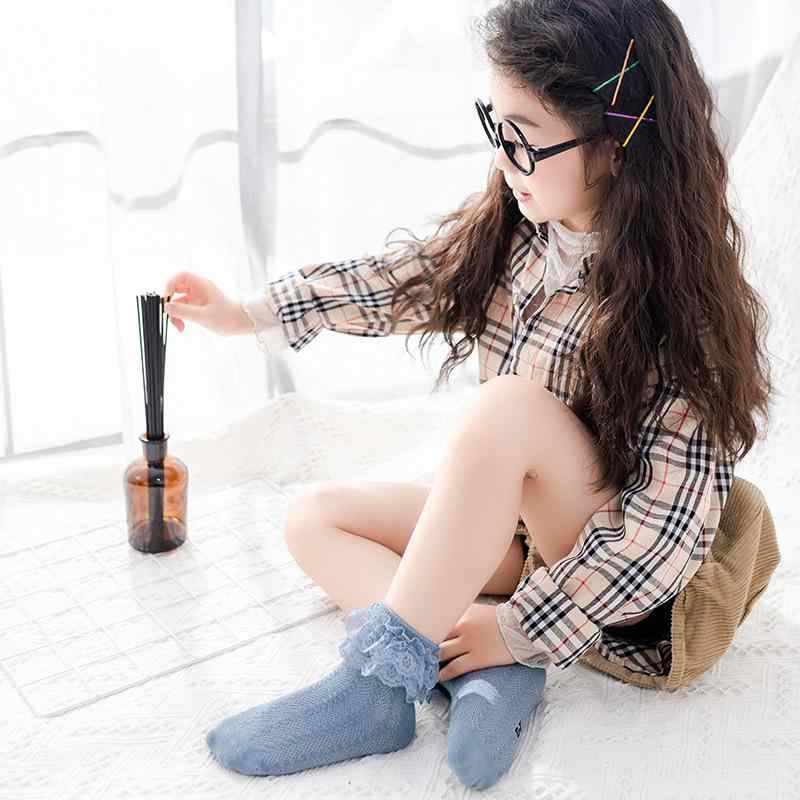 靴下 キッズ 子供 女の子 フリル レース チュール 二重 プリンセス かわいい 春秋 綿 コットン 通気性 ..