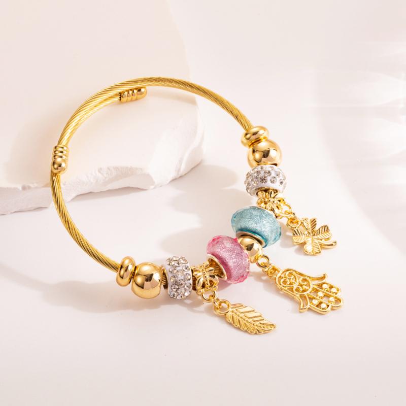 ブレスレット メンズ レディース バングル 合金 アジャスター フリーサイズ 変色防止 悪魔の目 イーブルアイ クロス 十字架 手のひら ハムサ チャーム 幾何学 シンプル カジュアル 普段使い 通勤 通学 アクセサリー