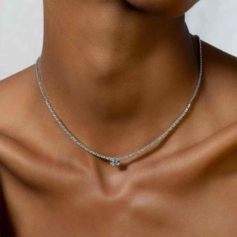 Hawaiian Jewelry - ネックレス レディース チョーカー アクセサリー ペンダント ジルコニア ラインストーン 幾何学 三角形 シルバー ゴールド エレガント 華やか 高級感 キラキラ 通勤 オフィス パーティー 電気メッキ加工 秋冬