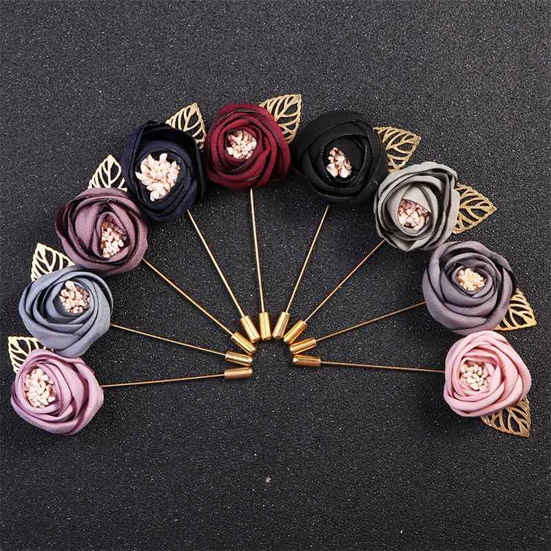 ブローチ レディース コサージュ アクセサリー 花 フラワー 薔薇 ローズ 布製 ファブリック スティックピン 立体 エレガント 高級感 上品 大人 かわいい フェミニン 華やか グリーン ブラック 結婚式 二次会 パーティー