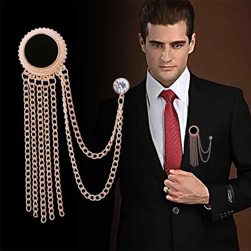 ブローチ メンズ ラペルピン タッセル 襟飾り 欧米風 個性的 スーツ ジャケット シャツ アクセサリー 男性用 紳士用 フォーマル 礼服 コサージュ ピンバッジ 幾何学 合金 エナメル おしゃれ 結婚式 パーティー 披露宴 黒 青 赤 揺れる 固定用