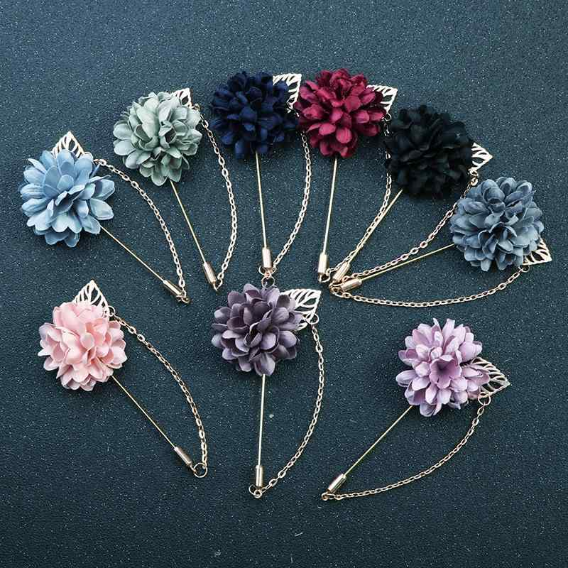 ブローチ メンズ レディース コサージュ ピンバッジ アクセサリー 布製 花 フラワーモチーフ 多重花弁 スティックピン クラシック 華やか 結婚式 パーティー フォーマル スーツ ブラック ワインレッド ネイビー